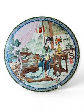 Ying chun Zhao Huimin Porcelain Plate #6 Beauties Of The Red Mansion Chinoiserie